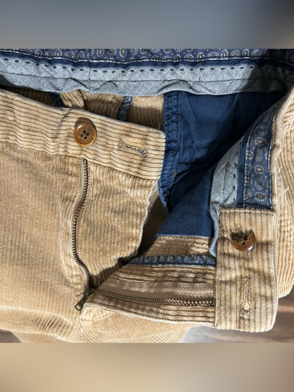 30x28 Brooks Brothers Men’s Clark Fit Corduroy Pants Tan Brown - Picture 6 of 9